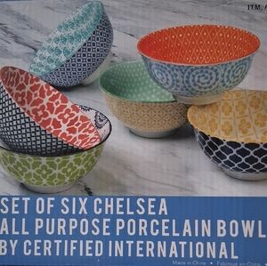 Certified International Chelsea Multicolor Porcelain Bowls